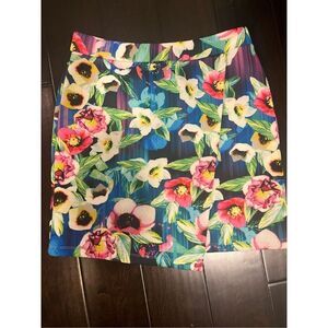 Attention Floral Wrap Like Mini Skirt New
